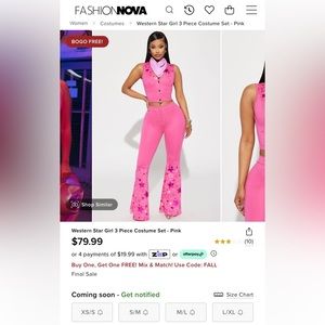 Fashion nova “western star girl” /barbie costume in s/m